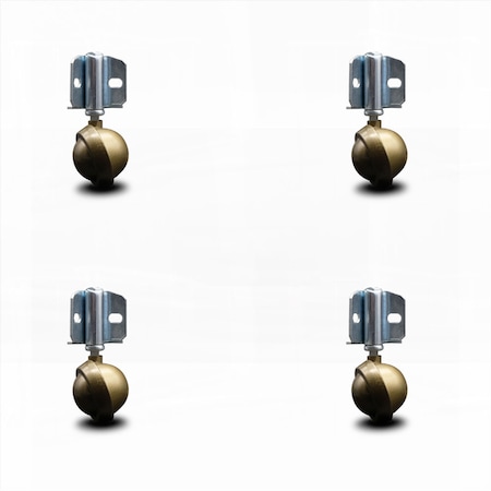 Service Caster 2 Inch Windsor Antique Metal Ball Caster - Corner Mount Bracket - SCC, 4PK SCC-GR01S20-DCS-WA-71678-4-CB90-4